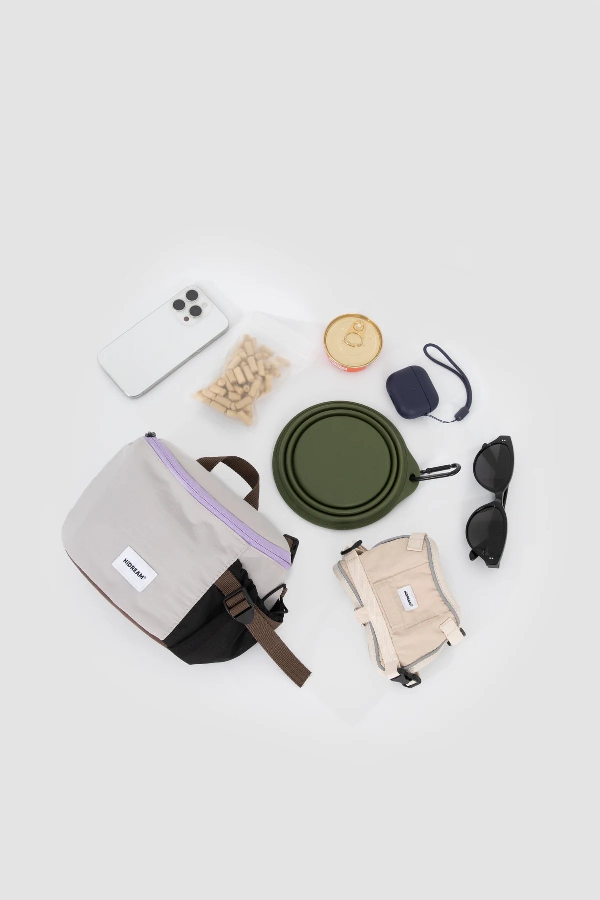 Pack and example contents laid out to show scale; contents are not included