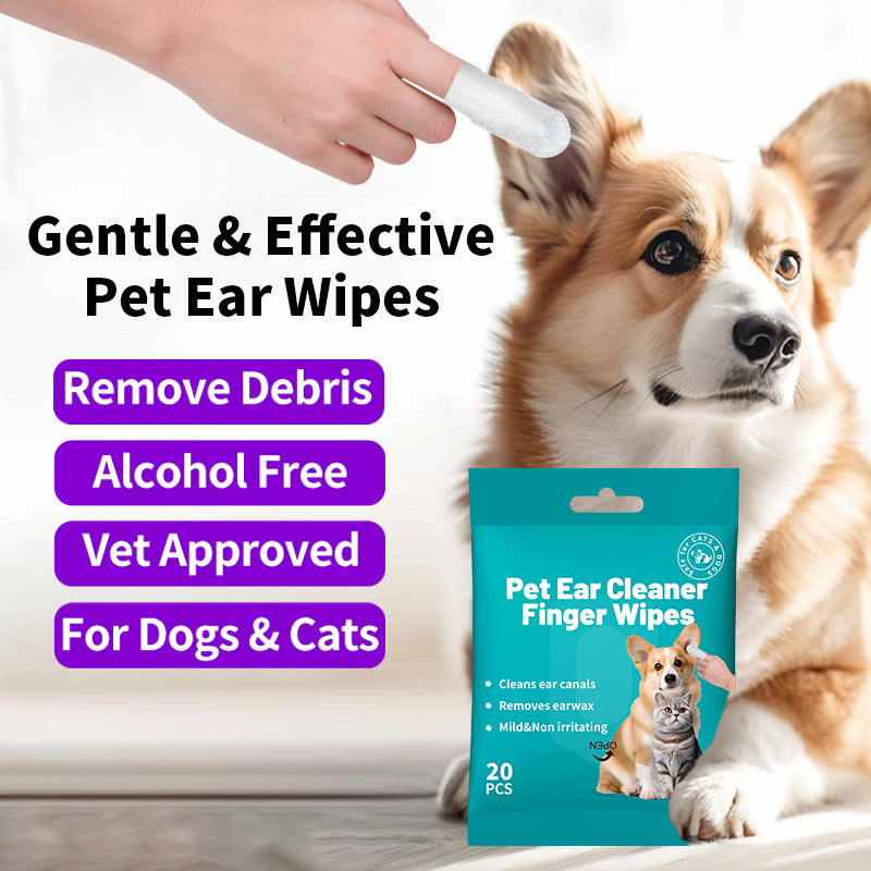 Pet Supplies: Ear-Cleaning Gloves for Cats and Dogs（20pcs）