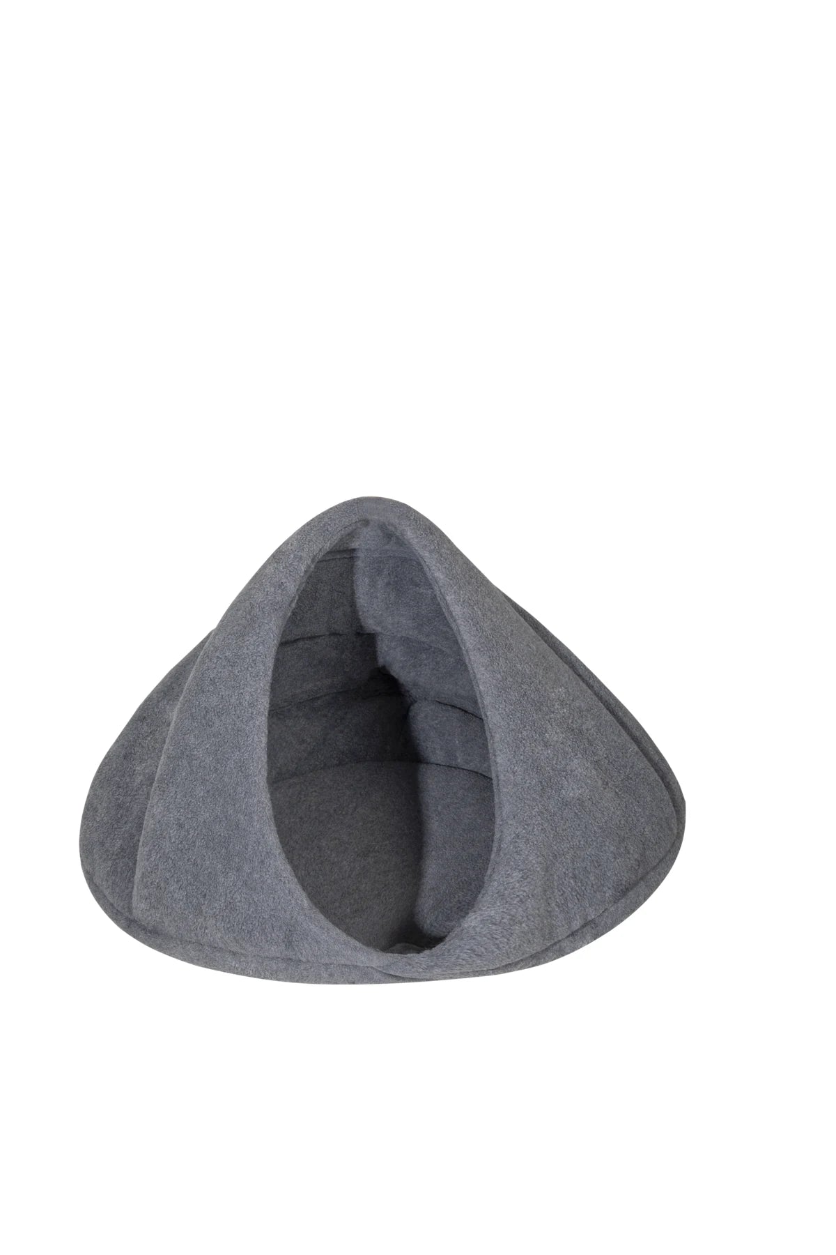 Charcoal fleece hideaway bed shown whole