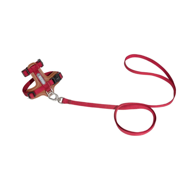 Bobo Leather Patchwork Cat Harness Set