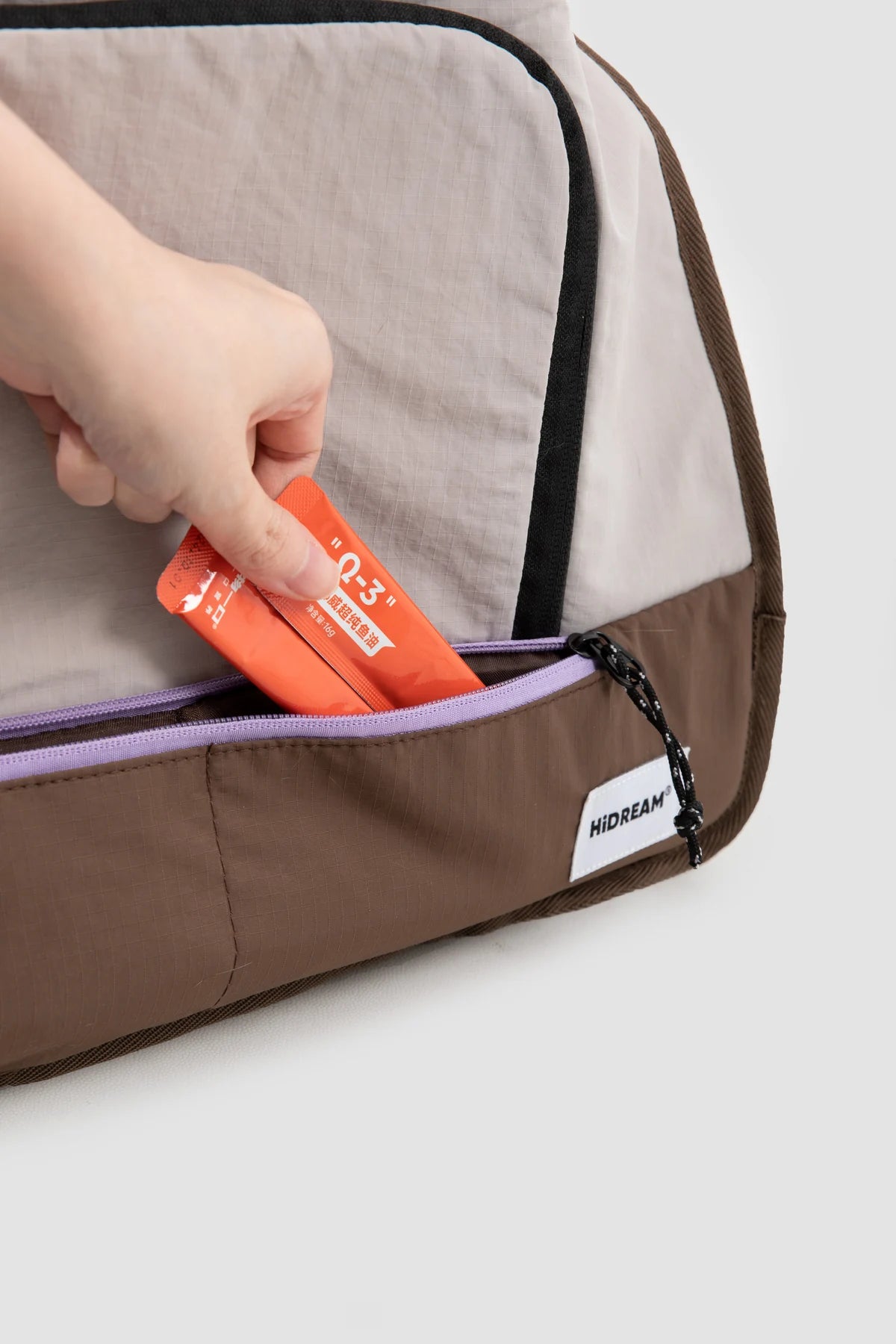 Small items placed in the front pocket
