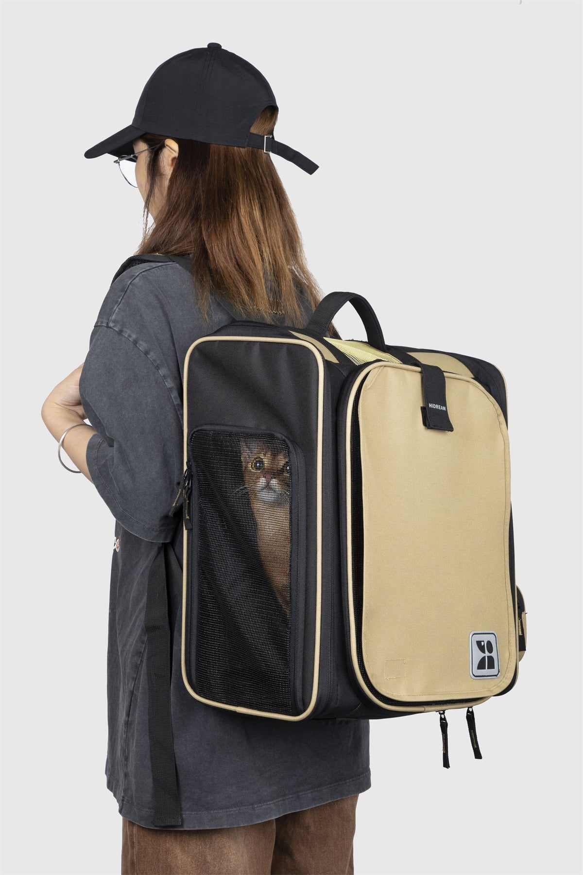 Chestnut Brown Tented carrier worn as a backpack