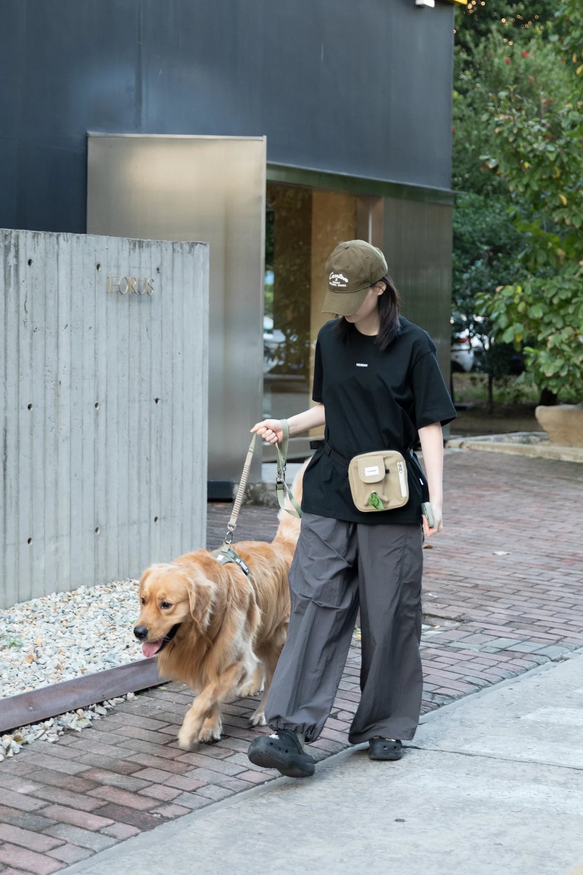 Wearing scene: clay brown — Toast Training Treat Pouch