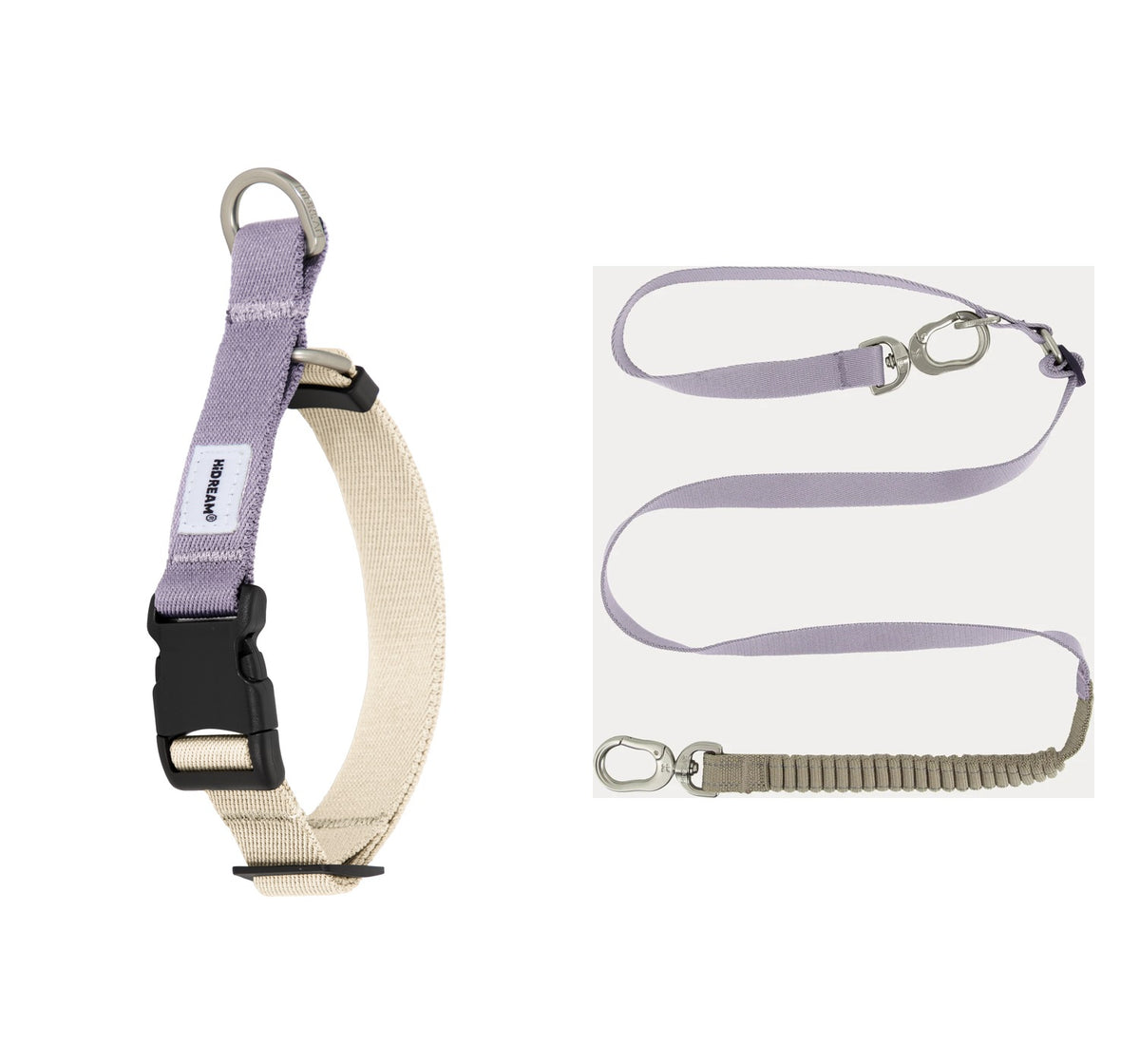 Valley martingale collar and included purple bungee leash; one coordinated set