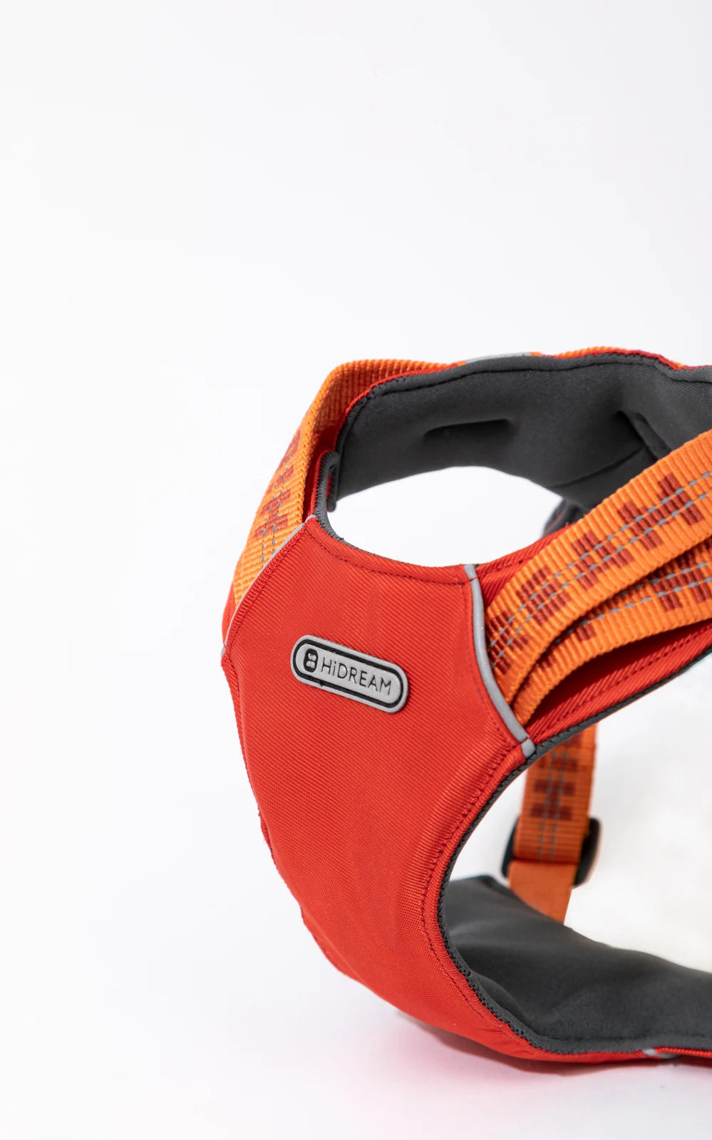 Close-up of the Orange Bobo chest panel and inner edge