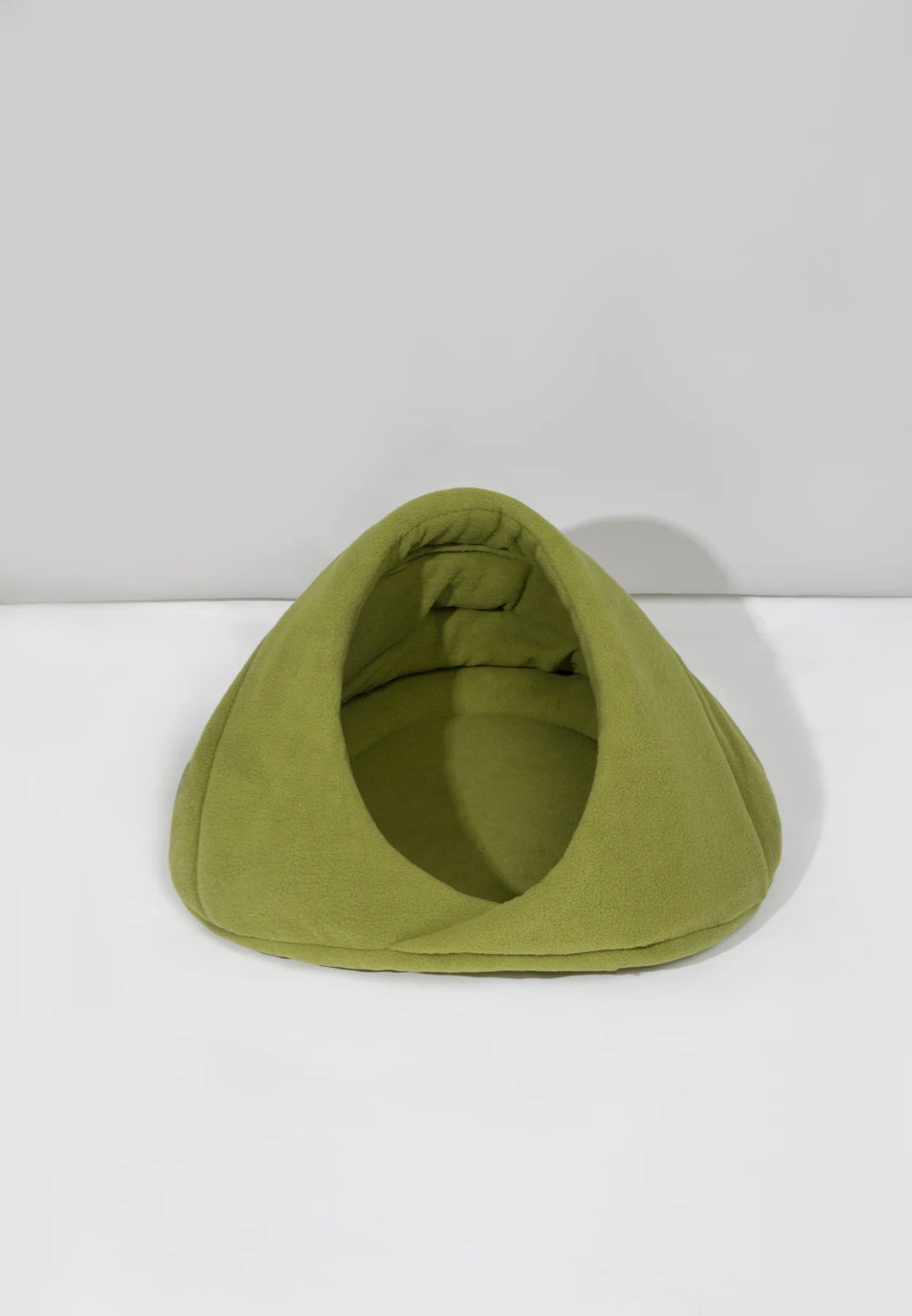 Matcha Green fleece hideaway bed shown whole